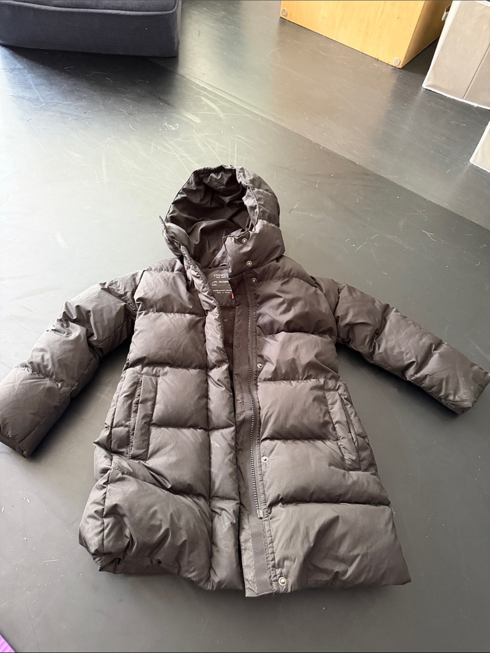 Crewcuts Hooded Puffer Coat in black